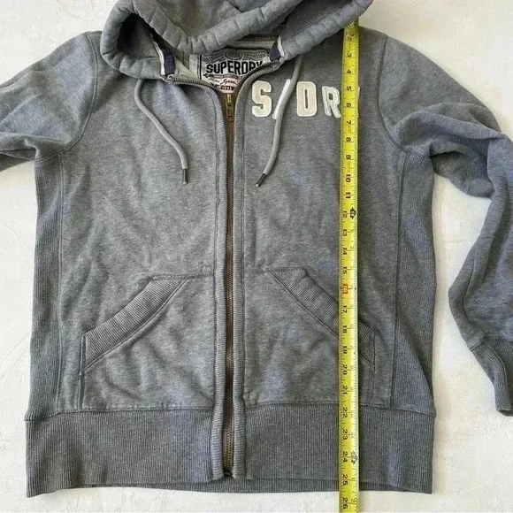 Superdry Classic Union Workwear Supplies Full Zip Hoodie Men Gray Size L